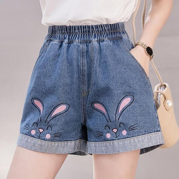 women's shorts 2021 summer casual elastic waist ladies denim female loose plus size women embroidery jeans girls kawaii, White;black
women's shorts 2021 summer casual elastic waist ladies denim female loose plus size women embroidery jeans girls kawaii, White;black