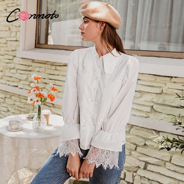 women's blouses & shirts conmoto casual turndown collar women blouse shirt bubble sleeve embroidery flower female office lady splice, White
women's blouses & shirts conmoto casual turndown collar women blouse shirt bubble sleeve embroidery flower female office lady splice, White