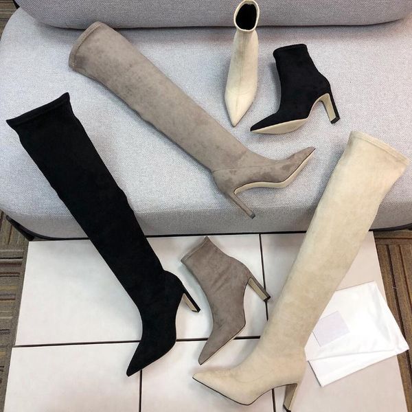 boots suede over-the-knee women 2021 classic long autumn winter pointed toe shoes stretch for high heels, Black
boots suede over-the-knee women 2021 classic long autumn winter pointed toe shoes stretch for high heels, Black