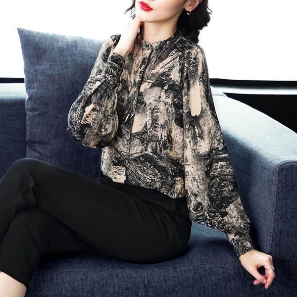 women's blouses & shirts spring fashion women shirt plus size loose lantern sleeve chiffon blouse vintage ink painting ladies clothes, White
women's blouses & shirts spring fashion women shirt plus size loose lantern sleeve chiffon blouse vintage ink painting ladies clothes, White