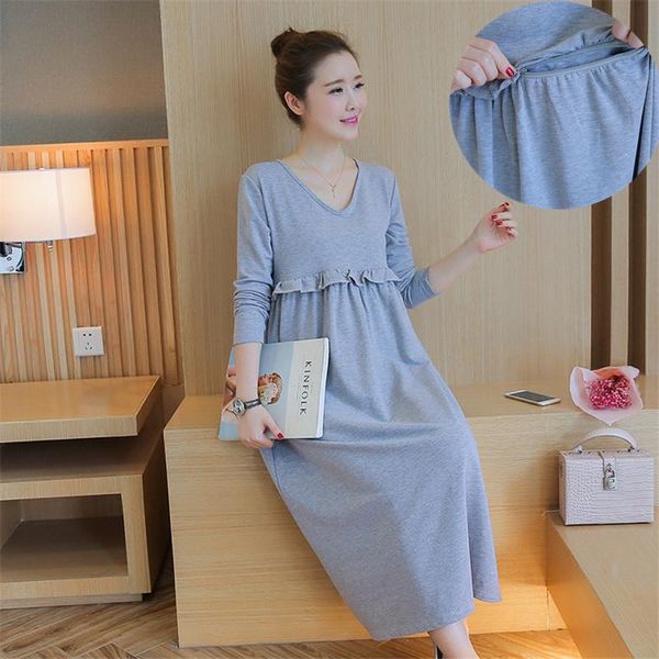 maternity dresses pregnancy clothes breastfeeding spring autumn long sleeve v-neck ruffle gown nursing korean style, White
maternity dresses pregnancy clothes breastfeeding spring autumn long sleeve v-neck ruffle gown nursing korean style, White