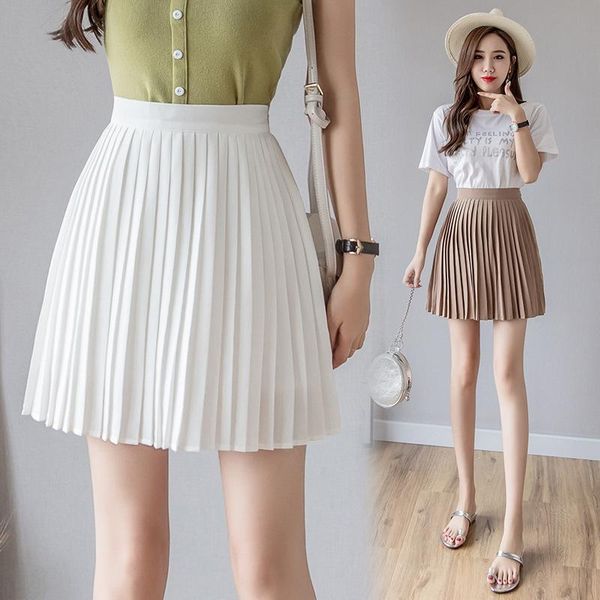 skirts chiffon a-line pleated skirt spring girls a high-waisted solid color student college style half-body short, Black
skirts chiffon a-line pleated skirt spring girls a high-waisted solid color student college style half-body short, Black