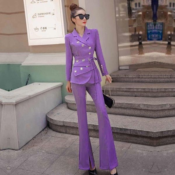 women's two piece pants 2021 women autumn winter casual pant suit lady blazer notched collar jacket & split flare sets female button sl, White
women's two piece pants 2021 women autumn winter casual pant suit lady blazer notched collar jacket & split flare sets female button sl, White