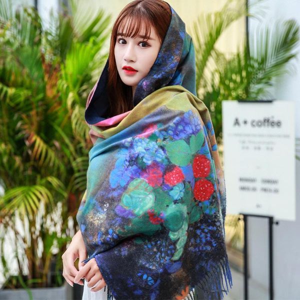 scarves ladies winter print oil imitation cashmere painting scarf female cape travel shawl blanket double-sided all-match spring, Blue;gray
scarves ladies winter print oil imitation cashmere painting scarf female cape travel shawl blanket double-sided all-match spring, Blue;gray