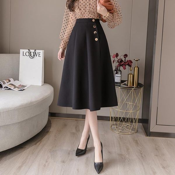 skirts spring long women elegant buttons korean office lady casual midi plus size solid high waist a-line x967, Black
skirts spring long women elegant buttons korean office lady casual midi plus size solid high waist a-line x967, Black