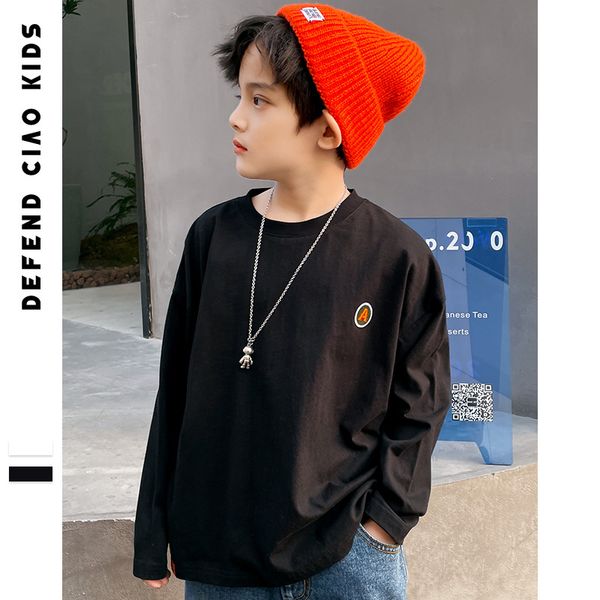 new t-shirt dck boys' 2021 clothing spring and autumn big long sleeve korean loose children's bottom shi, Black;white
new t-shirt dck boys' 2021 clothing spring and autumn big long sleeve korean loose children's bottom shi, Black;white