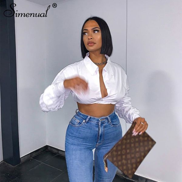 v neck ruched white puff sleeve blouse shirts women long sleeve fashion fall 2021 clothing crop blouses solid slim hot, White;black
v neck ruched white puff sleeve blouse shirts women long sleeve fashion fall 2021 clothing crop blouses solid slim hot, White;black