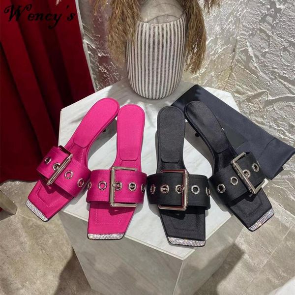 slippers silk women buckle crystal decor thin heels fashion party shoes for 2021 chic woman, Black
slippers silk women buckle crystal decor thin heels fashion party shoes for 2021 chic woman, Black