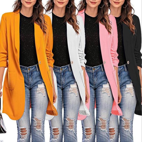 women's jackets plus size 3xl women coats autumn 3/4 sleeve solid pocket casual office streetwear outwear clothes, Black;brown
women's jackets plus size 3xl women coats autumn 3/4 sleeve solid pocket casual office streetwear outwear clothes, Black;brown
