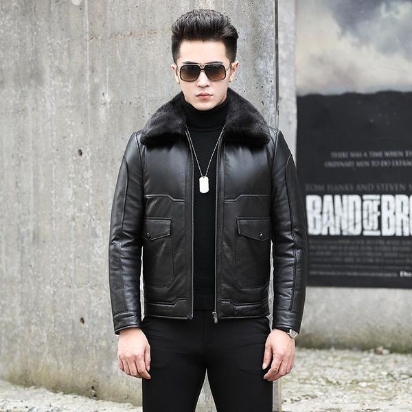 men's jackets real cow leather jacket men 90% white duck down coats winter clothes collar 2021 chaqueta hombre pph1832, Black
men's jackets real cow leather jacket men 90% white duck down coats winter clothes collar 2021 chaqueta hombre pph1832, Black