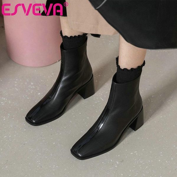 boots esveva 2021 elegant low heel pu leather women shoes round toe platform ankle zipper fashion ladies pumps big size 34-39, Black
boots esveva 2021 elegant low heel pu leather women shoes round toe platform ankle zipper fashion ladies pumps big size 34-39, Black