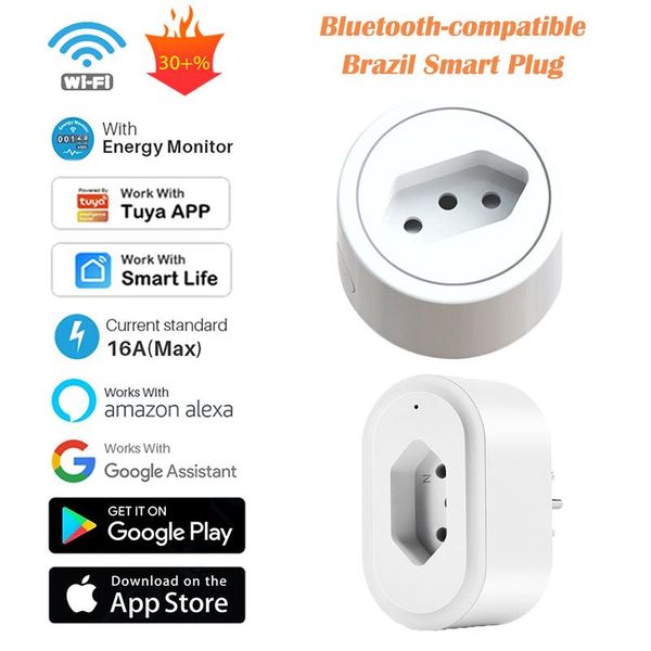 smart power plugs brazil wifi plug 16a socket with timer monitor for tuya life app remote voice control alexa google home
smart power plugs brazil wifi plug 16a socket with timer monitor for tuya life app remote voice control alexa google home