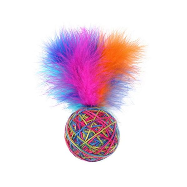 cat toys colorful toy acrylic woven ball with feathers pet playing exerciser interactive teaser rolling
cat toys colorful toy acrylic woven ball with feathers pet playing exerciser interactive teaser rolling