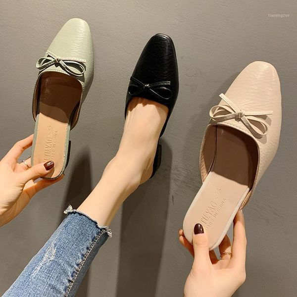 slippers half women shoes woman slides mules fashion spring summer 2021 solid leather square low heels bow knot ladies1, Black
slippers half women shoes woman slides mules fashion spring summer 2021 solid leather square low heels bow knot ladies1, Black