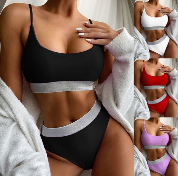 high waist swimwear bikini women's swimsuits push up biquini shiny splicing bikinis high cut bathing suits 2021 new, White;black
high waist swimwear bikini women's swimsuits push up biquini shiny splicing bikinis high cut bathing suits 2021 new, White;black