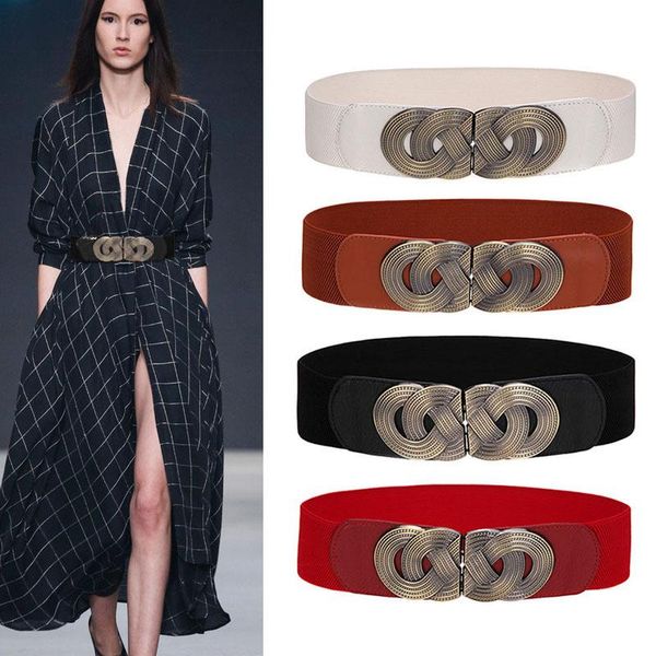 belts ladies wide belt vintage buckle waist women elastic stretch corset waistband pu leather dress coat decorative, Black;brown
belts ladies wide belt vintage buckle waist women elastic stretch corset waistband pu leather dress coat decorative, Black;brown