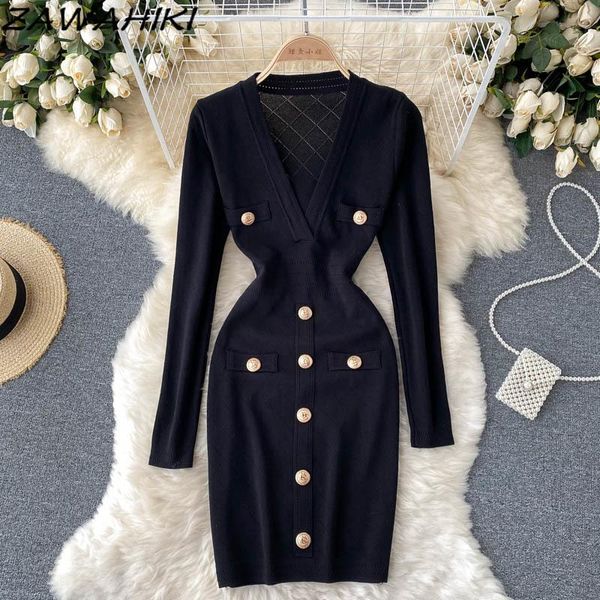 casual dresses zawahiki dress female long sleeve solid buttons pockets vestidos de mujer fashion chic temperament v neck slim hip, Black;gray
casual dresses zawahiki dress female long sleeve solid buttons pockets vestidos de mujer fashion chic temperament v neck slim hip, Black;gray