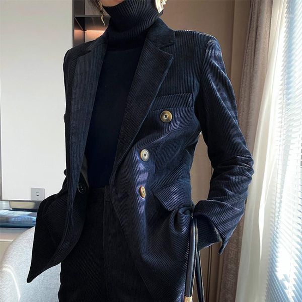 corduroy vintage blazer women winter double breasted casual loose elegant korean ropa de mujer jacket de50xz women's suits & blazers, White;black
corduroy vintage blazer women winter double breasted casual loose elegant korean ropa de mujer jacket de50xz women's suits & blazers, White;black