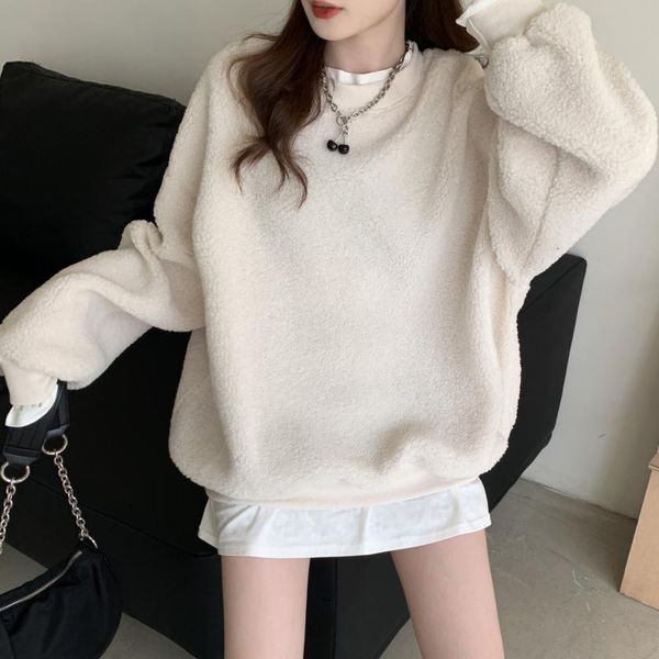 2021 new korean version of simple lamb wool warm fake two-piece pullover sweatshirt fashion all-match women's top, Black
2021 new korean version of simple lamb wool warm fake two-piece pullover sweatshirt fashion all-match women's top, Black