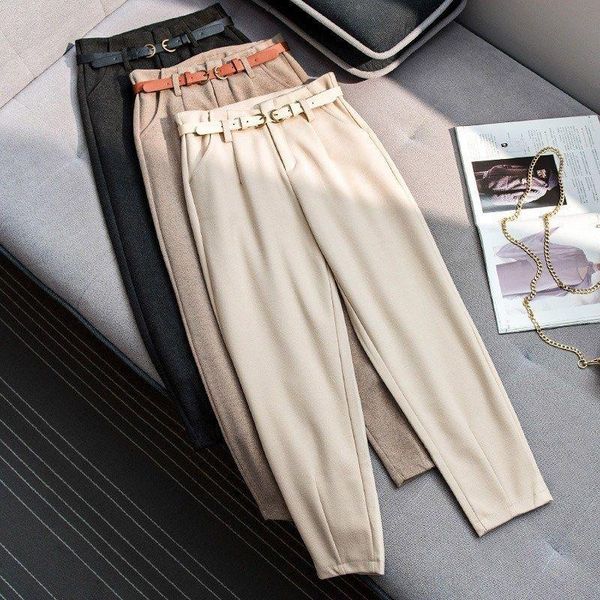 women's pants & capris autumn winter woolen cloth harem plus velvet casual high waist trousers korean fashion vintage female pantalones, Black;white
women's pants & capris autumn winter woolen cloth harem plus velvet casual high waist trousers korean fashion vintage female pantalones, Black;white