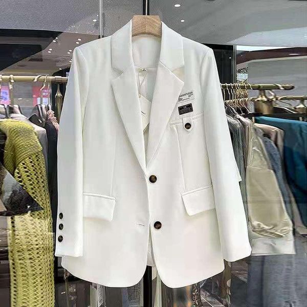 women's suits & blazers 2021 spring and autumn thin korean casual loose veste femme medium long term white blazer jacket casaco lady, White;black
women's suits & blazers 2021 spring and autumn thin korean casual loose veste femme medium long term white blazer jacket casaco lady, White;black