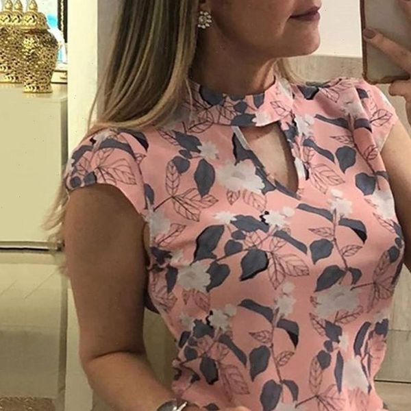 2021 new blouses woman summer blue pink floral print turtleneck casual blouse women hollow out short sleeve ladies blouses, White
2021 new blouses woman summer blue pink floral print turtleneck casual blouse women hollow out short sleeve ladies blouses, White
