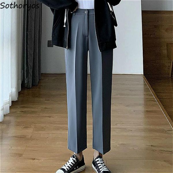 women's pants & capris casual women high waist leisure all-match ankle-length straight loose chic korean style office ladies fashion wo, Black;white
women's pants & capris casual women high waist leisure all-match ankle-length straight loose chic korean style office ladies fashion wo, Black;white