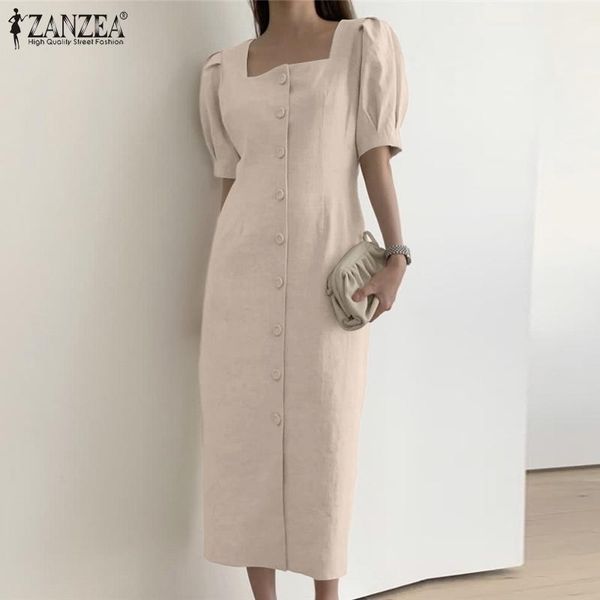casual dresses women's summer sundress zanzea 2021 elegant pockets solid midi dress puff sleeve vestidos female stylish robe femme, Black;gray
casual dresses women's summer sundress zanzea 2021 elegant pockets solid midi dress puff sleeve vestidos female stylish robe femme, Black;gray