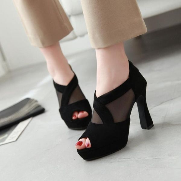 dress shoes women sandals square high heel summer woman lace hollow peep toe gladiator plus size 33-43, Black
dress shoes women sandals square high heel summer woman lace hollow peep toe gladiator plus size 33-43, Black