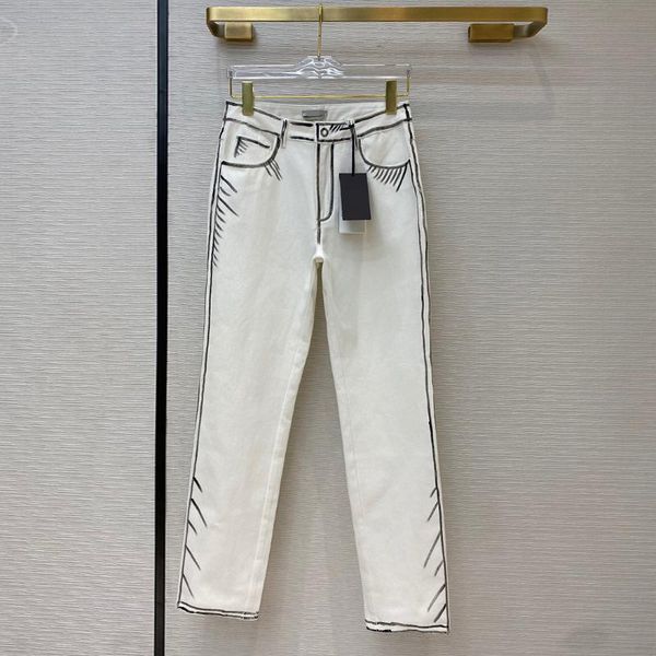 women's jeans streetwear white high waist straight for women black line print pattern cute fashion denim pants casual long trousers, Blue
women's jeans streetwear white high waist straight for women black line print pattern cute fashion denim pants casual long trousers, Blue