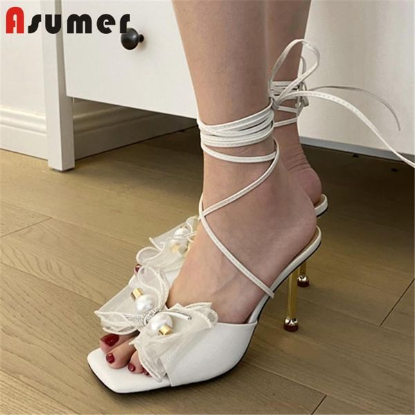 asumer 2021 genuine leather shoes women sandals peep toe bowknot pearl lace up summer thin high heels sandals ladies party shoes, Black
asumer 2021 genuine leather shoes women sandals peep toe bowknot pearl lace up summer thin high heels sandals ladies party shoes, Black