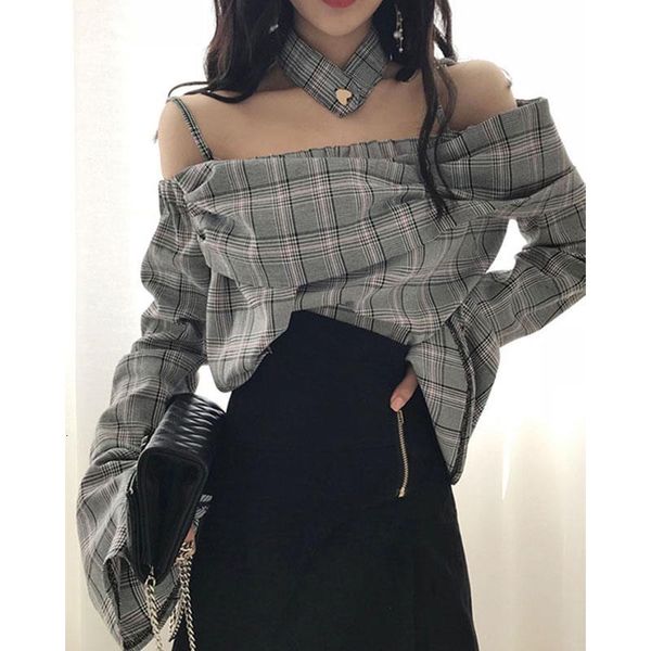 rosetic women plaid shirts retro womens strap gothic and blouses red striped blusa feminina blusas mujer off the shoulder, White
rosetic women plaid shirts retro womens strap gothic and blouses red striped blusa feminina blusas mujer off the shoulder, White