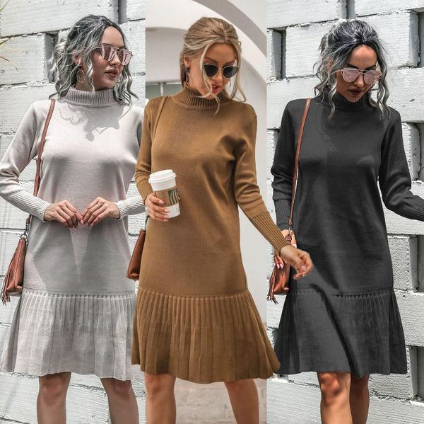 winter women's dresses fashion casual trend elegant turtleneck long sleeve tight stretch slim knee-length dress, Black;gray
winter women's dresses fashion casual trend elegant turtleneck long sleeve tight stretch slim knee-length dress, Black;gray