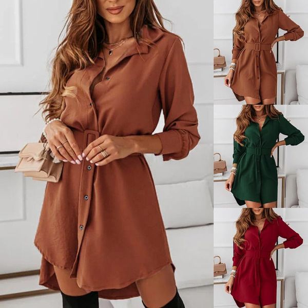 casual dresses long sleeve buttons shirt dress women 2021 autumn green party vintage ladies mini for woman robe femme vestidos, Black;gray
casual dresses long sleeve buttons shirt dress women 2021 autumn green party vintage ladies mini for woman robe femme vestidos, Black;gray