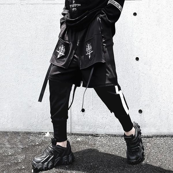 men's pants ooioed74f tactical fake two cargo pant man 2021 harajuku embroidery joggers men trousers streetwear hip hop function s, Black
men's pants ooioed74f tactical fake two cargo pant man 2021 harajuku embroidery joggers men trousers streetwear hip hop function s, Black