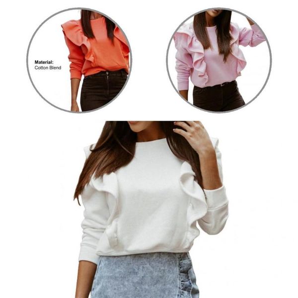 women's blouses & shirts long sleeve cotton blend autumn winter pullover shirt for daily wear, White
women's blouses & shirts long sleeve cotton blend autumn winter pullover shirt for daily wear, White