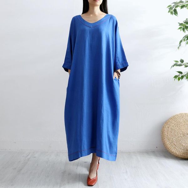 casual dresses for women spring brief oversize 100%linen robes long dress plus size clothing v-neck blue/yellow midi, Black;gray
casual dresses for women spring brief oversize 100%linen robes long dress plus size clothing v-neck blue/yellow midi, Black;gray