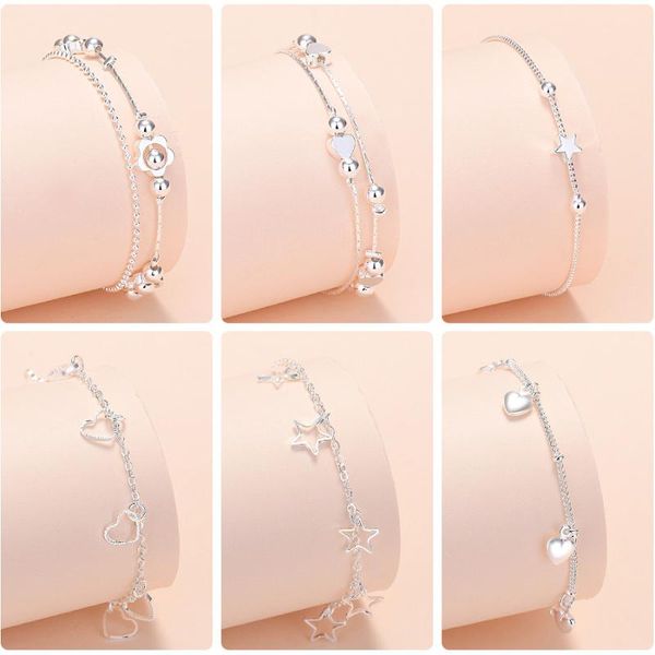charm bracelets women's fashion silver plated jewelry bell love star flower mouse bracelet girl gift, Golden;silver
charm bracelets women's fashion silver plated jewelry bell love star flower mouse bracelet girl gift, Golden;silver