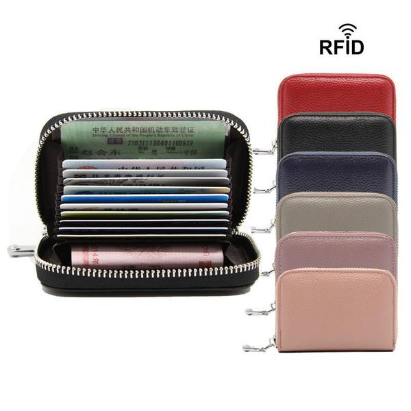 card holders genuine leather rfid holder man cowhide business cards case women travel zipper bag short anti-theft wallets, Brown;gray
card holders genuine leather rfid holder man cowhide business cards case women travel zipper bag short anti-theft wallets, Brown;gray
