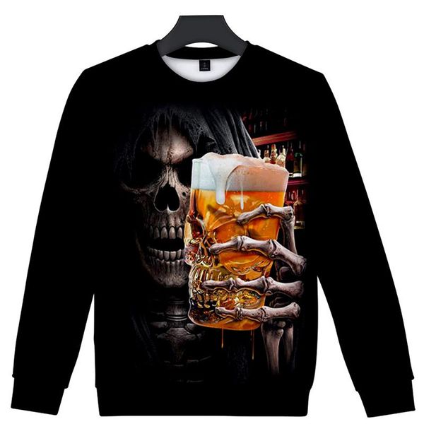 men's hoodies & sweatshirts fashion print skull beer 3d pullover men women capless long sleeve o-neck sport harajuku hoodie clothes, Black
men's hoodies & sweatshirts fashion print skull beer 3d pullover men women capless long sleeve o-neck sport harajuku hoodie clothes, Black