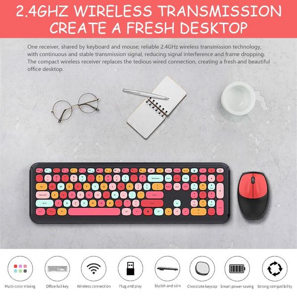 omeshin 2.4g wireless business keyboard and mouse pink multi-color mute keyboard and mouse set (with battery)
omeshin 2.4g wireless business keyboard and mouse pink multi-color mute keyboard and mouse set (with battery)