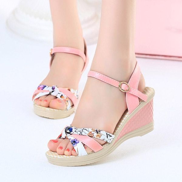 sandals womens flower print high heel woman shoes casual platform wedges buckle women sandalies fashion female shoe, Black
sandals womens flower print high heel woman shoes casual platform wedges buckle women sandalies fashion female shoe, Black