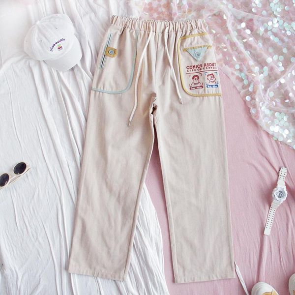 women's pants & capris harajuku cartoon embroidery women japanese high waist cute casual korean kawaii girls wide leg trousers, Black;white
women's pants & capris harajuku cartoon embroidery women japanese high waist cute casual korean kawaii girls wide leg trousers, Black;white