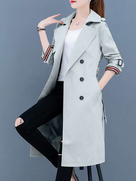 windbreaker middle long 2021 spring and autumn new korean fashion temperament british style small women's coat, Tan;black
windbreaker middle long 2021 spring and autumn new korean fashion temperament british style small women's coat, Tan;black