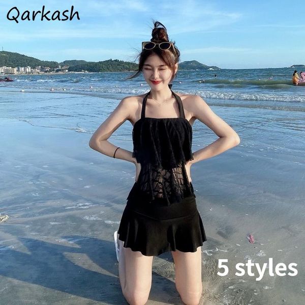 women's swimwear high-waisted bikini set women backless design swimsuit 2021 beach bathing suit biquinis summer halter fashion ulzzang, White;black
women's swimwear high-waisted bikini set women backless design swimsuit 2021 beach bathing suit biquinis summer halter fashion ulzzang, White;black