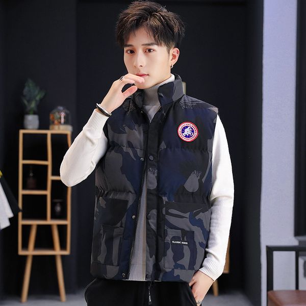 autumn and winter leisure down cotton thickened slim fitting lovers sports daily men's vest camouflage coat, Black;white
autumn and winter leisure down cotton thickened slim fitting lovers sports daily men's vest camouflage coat, Black;white