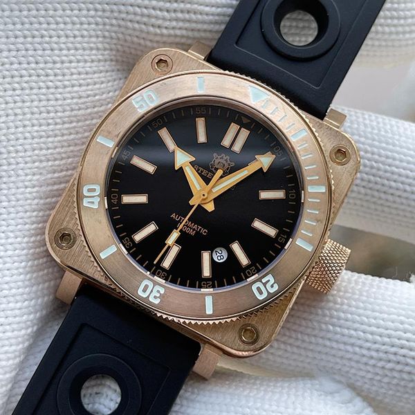 wristwatches steeldive mens diver watches bronze military men automatic watch 1000m waterproof mechanical luminous sapphire nh35 square case, Slivery;brown
wristwatches steeldive mens diver watches bronze military men automatic watch 1000m waterproof mechanical luminous sapphire nh35 square case, Slivery;brown