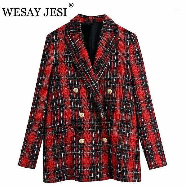 jesi blazer woman red tweed plaid jacket women long sleeve double breasted female office casual vintage, White;black
jesi blazer woman red tweed plaid jacket women long sleeve double breasted female office casual vintage, White;black