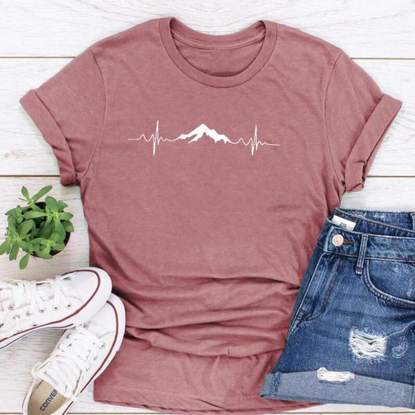 mountains hiking heartbeat print women tshirt cotton casual funny t shirt for lady yong girl tee hipster cotton graphic tees, White
mountains hiking heartbeat print women tshirt cotton casual funny t shirt for lady yong girl tee hipster cotton graphic tees, White