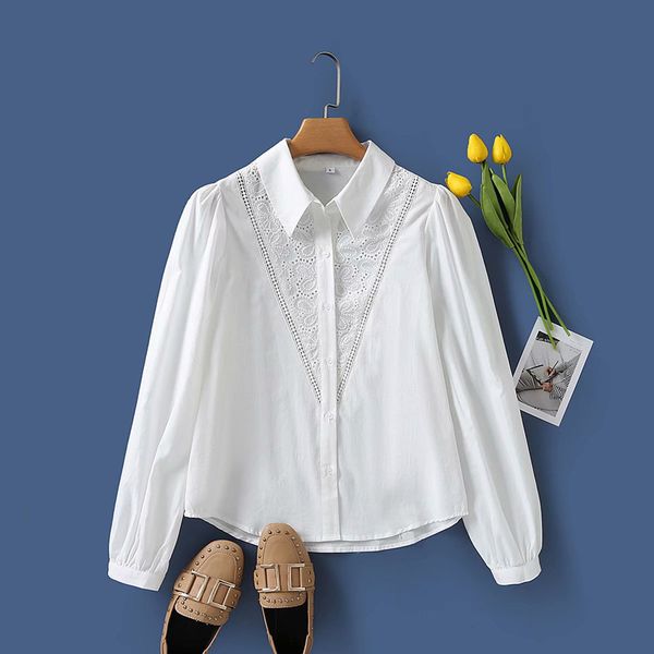 winter cardigan fashion women's simple casual hollow embroidery lapel loose shirt size xs-l, White
winter cardigan fashion women's simple casual hollow embroidery lapel loose shirt size xs-l, White